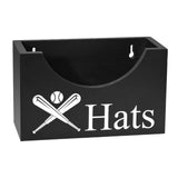 Maxbell Wooden Hat Holder Box Sturdy Rustic Hat Storage Rack for Home Office Bedroom Black