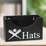 Maxbell Wooden Hat Holder Box Sturdy Rustic Hat Storage Rack for Home Office Bedroom Black
