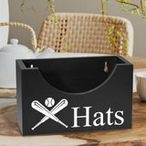 Maxbell Wooden Hat Holder Box Sturdy Rustic Hat Storage Rack for Home Office Bedroom Black