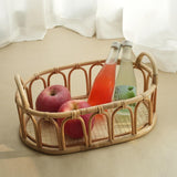 Maxbell Serving Tray Fashion Rattan Fruit Basket for Apartment Family Reunions Party