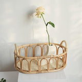 Maxbell Serving Tray Fashion Rattan Fruit Basket for Apartment Family Reunions Party