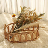 Maxbell Serving Tray Fashion Rattan Fruit Basket for Apartment Family Reunions Party