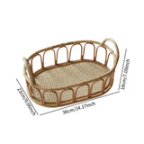 Maxbell Serving Tray Fashion Rattan Fruit Basket for Apartment Family Reunions Party