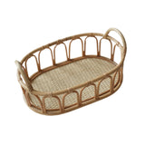 Maxbell Serving Tray Fashion Rattan Fruit Basket for Apartment Family Reunions Party