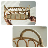 Maxbell Serving Tray Fashion Rattan Fruit Basket for Apartment Family Reunions Party