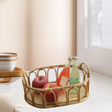 Maxbell Serving Tray Fashion Rattan Fruit Basket for Apartment Family Reunions Party