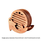 Maxbell Fish Shape Wooden Coasters Set Craft for Table Centerpiece Party Kitchen Light Brown
