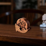 Maxbell Fish Shape Wooden Coasters Set Craft for Table Centerpiece Party Kitchen Dark Brown