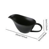 Maxbell Gravy Boat Elegant Photo Props Sauce Boat Container for Beefsteak BBQ Picnic black