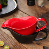 Maxbell Gravy Boat Elegant Photo Props Sauce Boat Container for Beefsteak BBQ Picnic black