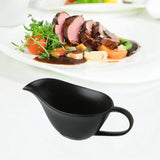 Maxbell Gravy Boat Elegant Photo Props Sauce Boat Container for Beefsteak BBQ Picnic black