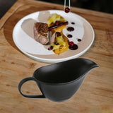 Maxbell Gravy Boat Elegant Photo Props Sauce Boat Container for Beefsteak BBQ Picnic black