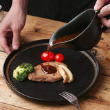 Maxbell Gravy Boat Elegant Photo Props Sauce Boat Container for Beefsteak BBQ Picnic black