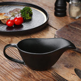 Maxbell Gravy Boat Elegant Photo Props Sauce Boat Container for Beefsteak BBQ Picnic black