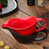 Maxbell Gravy Boat Elegant Photo Props Sauce Boat Container for Beefsteak BBQ Picnic red