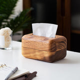 Maxbell Wood Tissue Box Cover Modern Tissue Dispenser for Office Desktop Living Room
