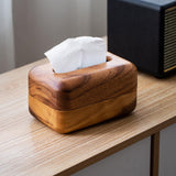 Maxbell Wood Tissue Box Cover Modern Tissue Dispenser for Office Desktop Living Room