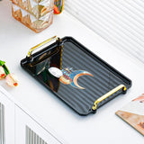 Maxbell Rectangle Serving Tray Modern Serving Platter for Home Countertop Restaurant Black Small