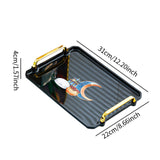Maxbell Rectangle Serving Tray Modern Serving Platter for Home Countertop Restaurant Black Small