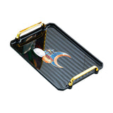 Maxbell Rectangle Serving Tray Modern Serving Platter for Home Countertop Restaurant Black Small