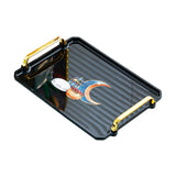 Maxbell Rectangle Serving Tray Modern Serving Platter for Home Countertop Restaurant Black Small