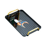 Maxbell Rectangle Serving Tray Modern Serving Platter for Home Countertop Restaurant Black Small