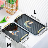 Maxbell Rectangle Serving Tray Modern Serving Platter for Home Countertop Restaurant Black Small