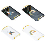 Maxbell Rectangle Serving Tray Modern Serving Platter for Home Countertop Restaurant Black Small