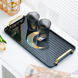 Maxbell Rectangle Serving Tray Modern Serving Platter for Home Countertop Restaurant Black Large