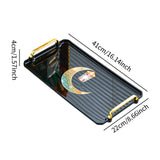 Maxbell Rectangle Serving Tray Modern Serving Platter for Home Countertop Restaurant Black Large