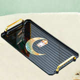 Maxbell Rectangle Serving Tray Modern Serving Platter for Home Countertop Restaurant Black Large