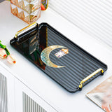 Maxbell Rectangle Serving Tray Modern Serving Platter for Home Countertop Restaurant Black Large