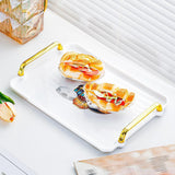 Maxbell Rectangle Serving Tray Modern Serving Platter for Home Countertop Restaurant White Small