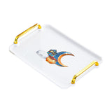 Maxbell Rectangle Serving Tray Modern Serving Platter for Home Countertop Restaurant White Small