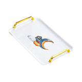 Maxbell Rectangle Serving Tray Modern Serving Platter for Home Countertop Restaurant White Small