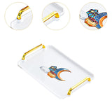 Maxbell Rectangle Serving Tray Modern Serving Platter for Home Countertop Restaurant White Small