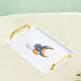 Maxbell Rectangle Serving Tray Modern Serving Platter for Home Countertop Restaurant White Small