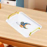 Maxbell Rectangle Serving Tray Modern Serving Platter for Home Countertop Restaurant White Small