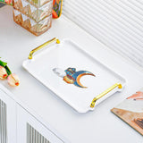 Maxbell Rectangle Serving Tray Modern Serving Platter for Home Countertop Restaurant White Small