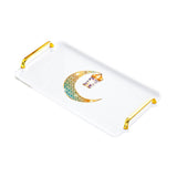 Maxbell Rectangle Serving Tray Modern Serving Platter for Home Countertop Restaurant White Large