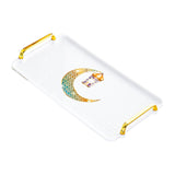 Maxbell Rectangle Serving Tray Modern Serving Platter for Home Countertop Restaurant White Large