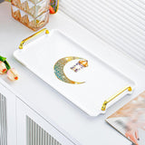 Maxbell Rectangle Serving Tray Modern Serving Platter for Home Countertop Restaurant White Large