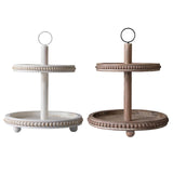 Maxbell Cupcake Stand Tableware Wooden Wood Dessert Stand for Gatherings Home Garden white