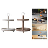 Maxbell Cupcake Stand Tableware Wooden Wood Dessert Stand for Gatherings Home Garden white