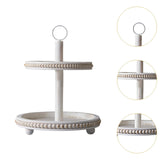 Maxbell Cupcake Stand Tableware Wooden Wood Dessert Stand for Gatherings Home Garden white
