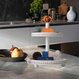 Maxbell Cupcake Stand Tableware Wooden Wood Dessert Stand for Gatherings Home Garden white