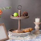 Maxbell Cupcake Stand Tableware Wooden Wood Dessert Stand for Gatherings Home Garden grey