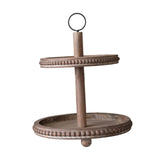 Maxbell Cupcake Stand Tableware Wooden Wood Dessert Stand for Gatherings Home Garden grey