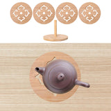 Maxbell Insulation Pad Cup Holder Kitchen Bamboo Mat for Fridge Countertop Tableware 4 pieces