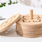 Maxbell Insulation Pad Cup Holder Kitchen Bamboo Mat for Fridge Countertop Tableware 4 pieces
